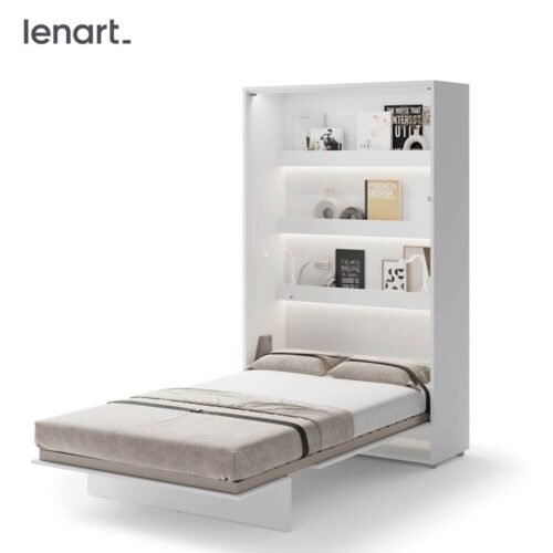 BED CONCEPT BC-02p – vertical wall-mounted bed 120 – glossy white