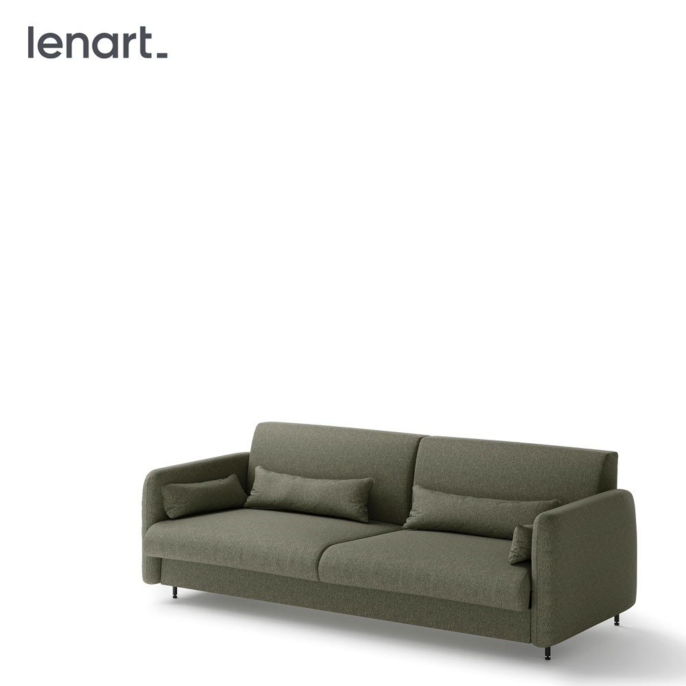 Bed concept BC-35 - Sofa 180 for BC-13 - green/artificial oak facade