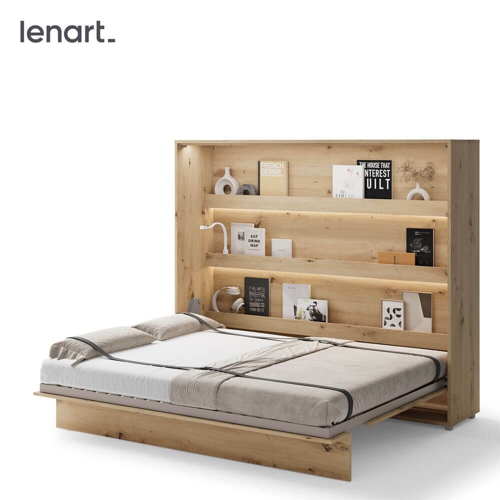 BED CONCEPT BC-14 - horizontal wall bed 160 - oak imitation