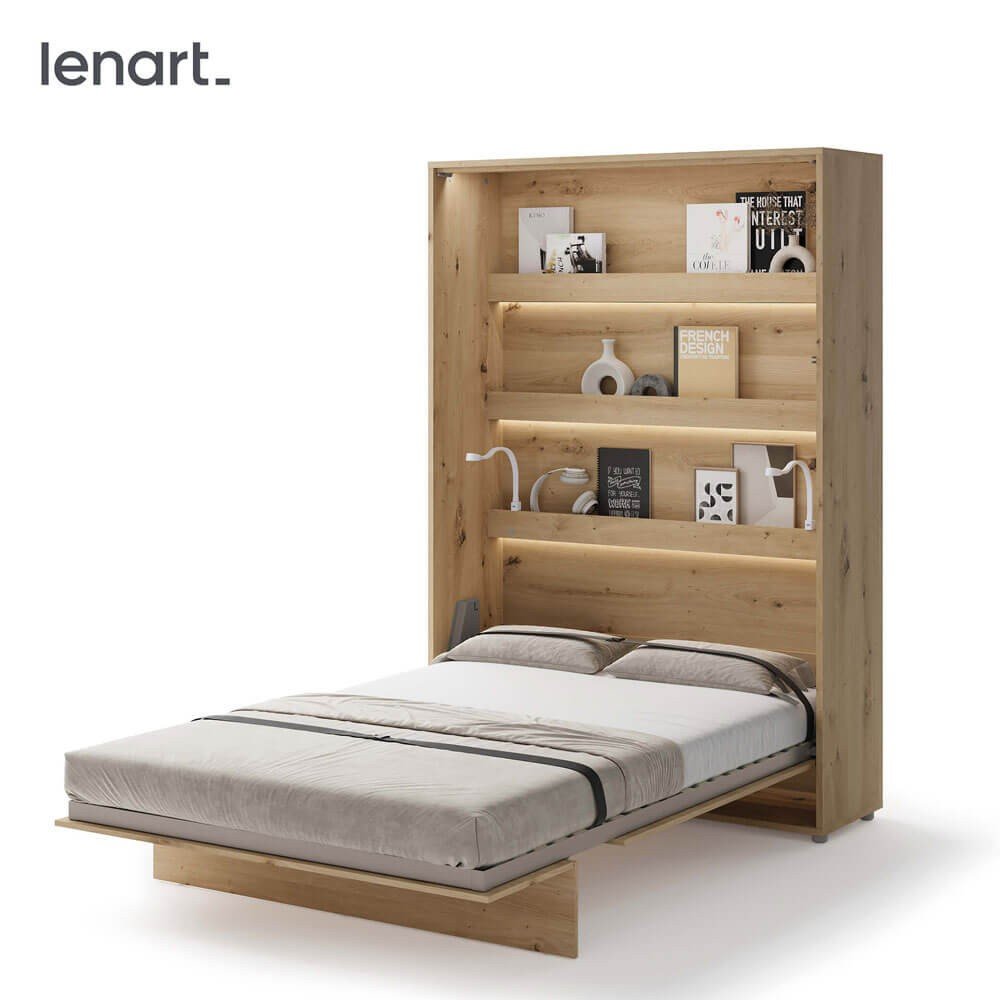BED CONCEPT BC-01 - vertical wall bed 140 - oak imitation