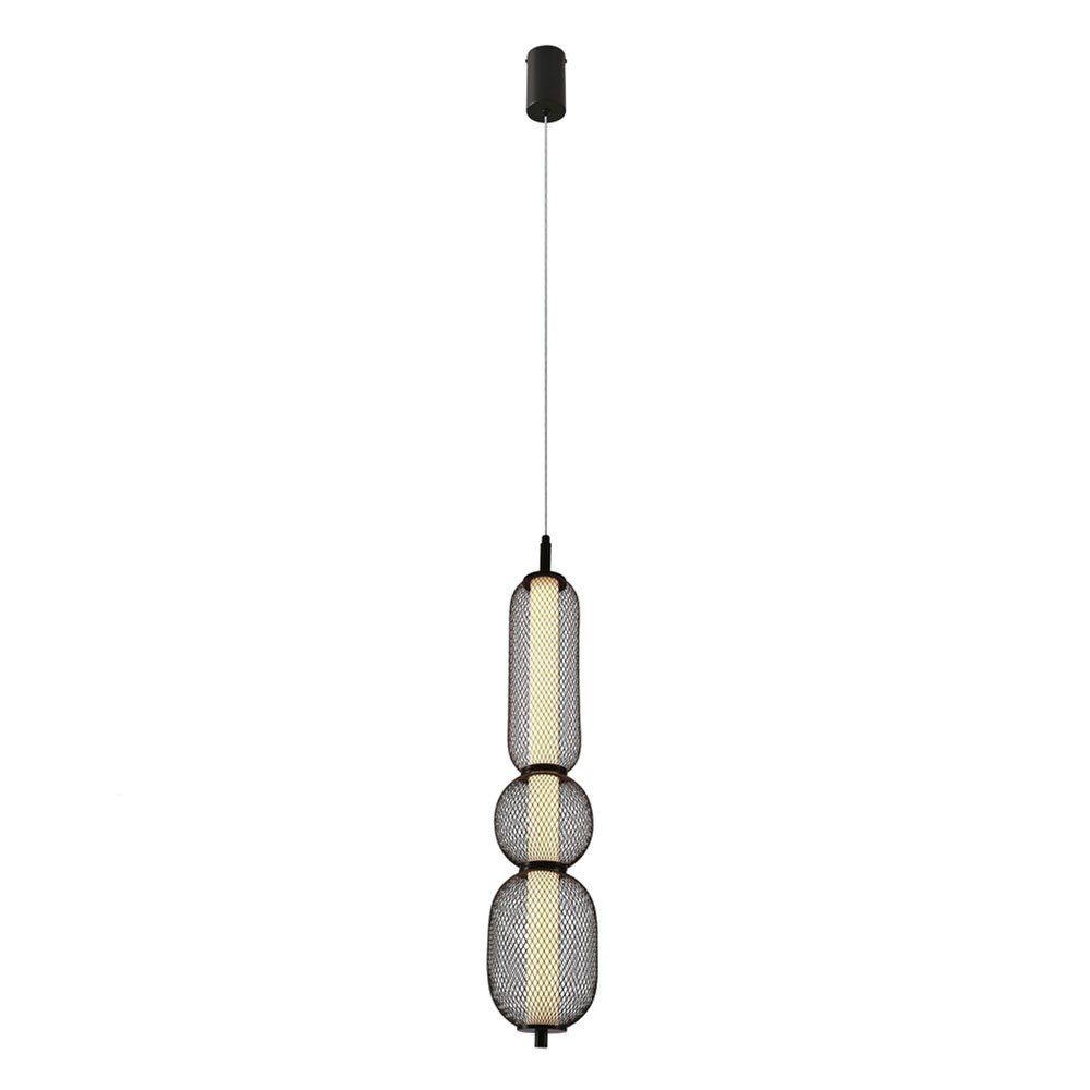 PUMA wire pendant lamp with elongated shade 14 x 71 cm - designer living room lighting LED 3000K