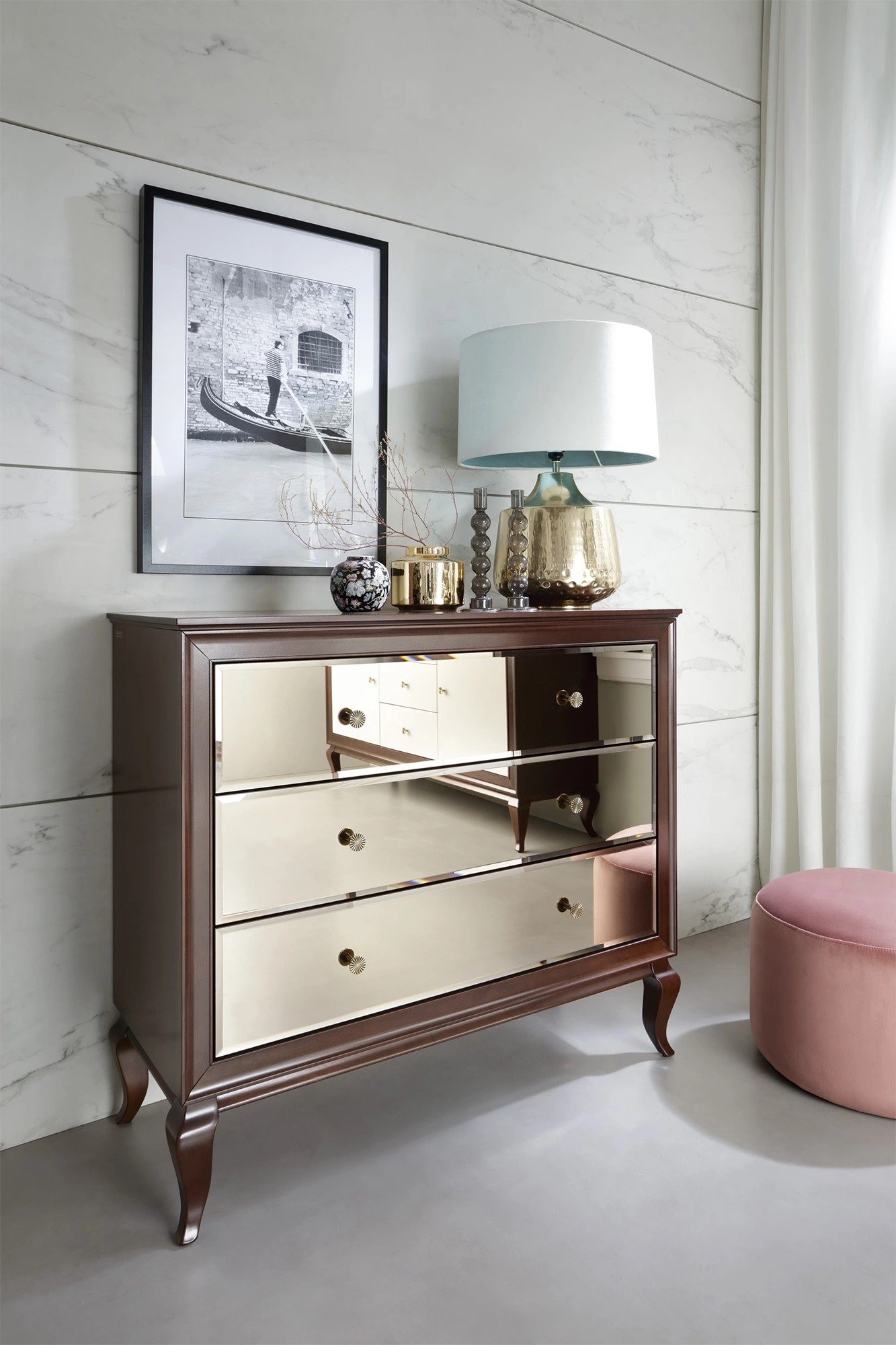 Chest of drawers with mirrored drawers NICEA NI-Ksz/L - Image 2