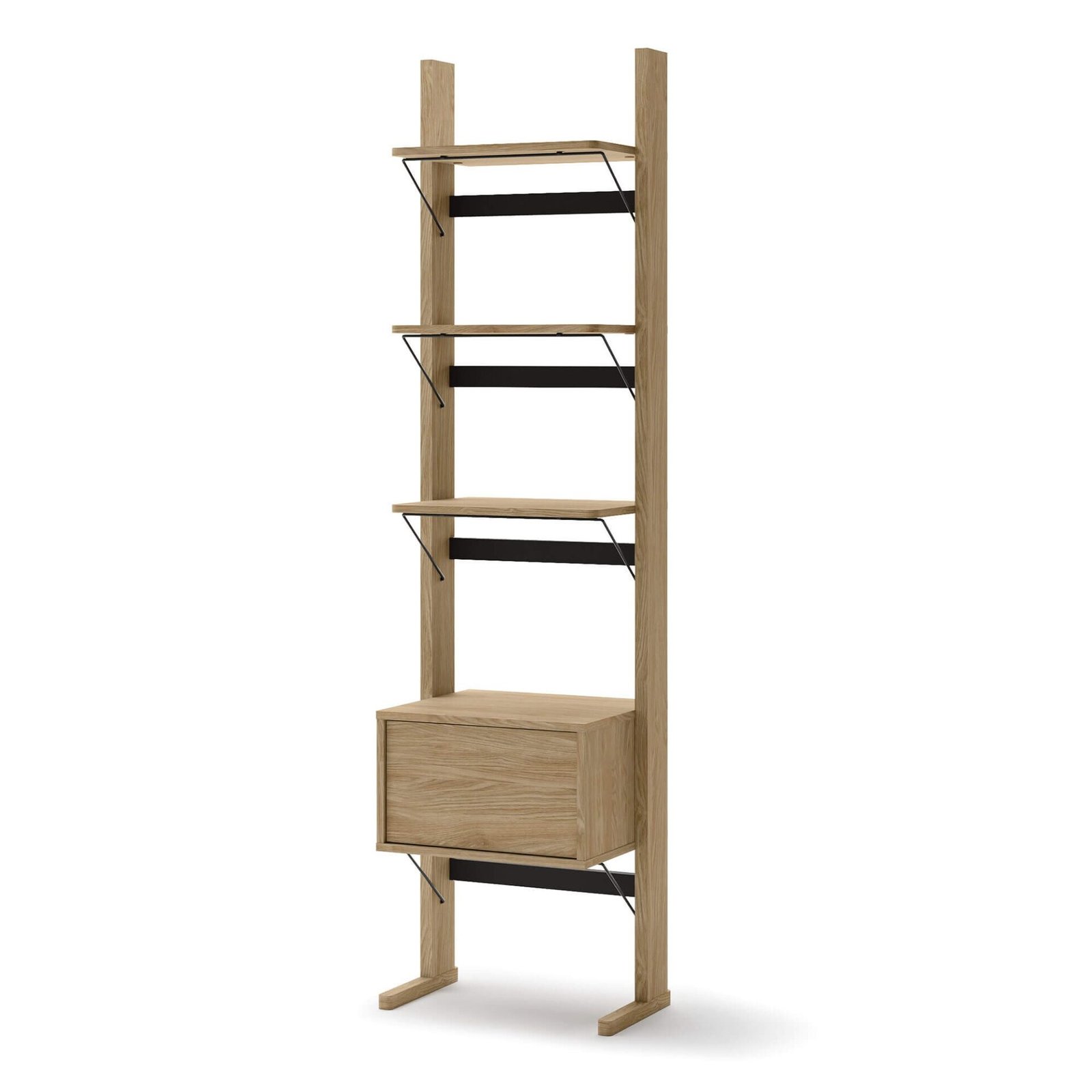 OLLIE OL-02 wooden shelf | 52x193x40 | Oiled oak, black - Image 7