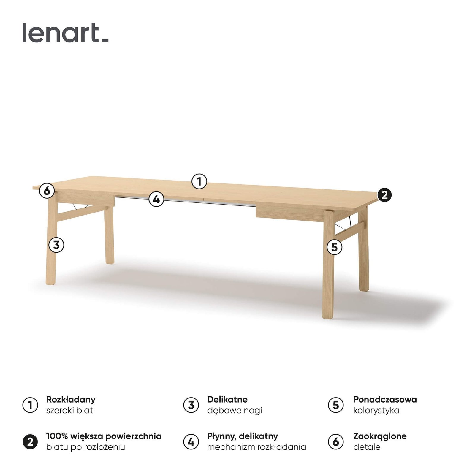 PLOT PT-01 extendable table | 149-269 | Light oak - Image 7