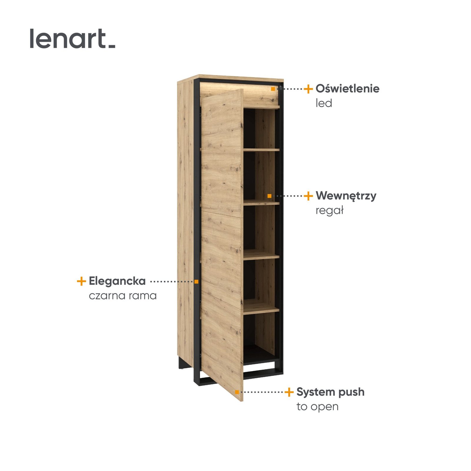 QUANT QA-02 wardrobe, oak/black - Image 5
