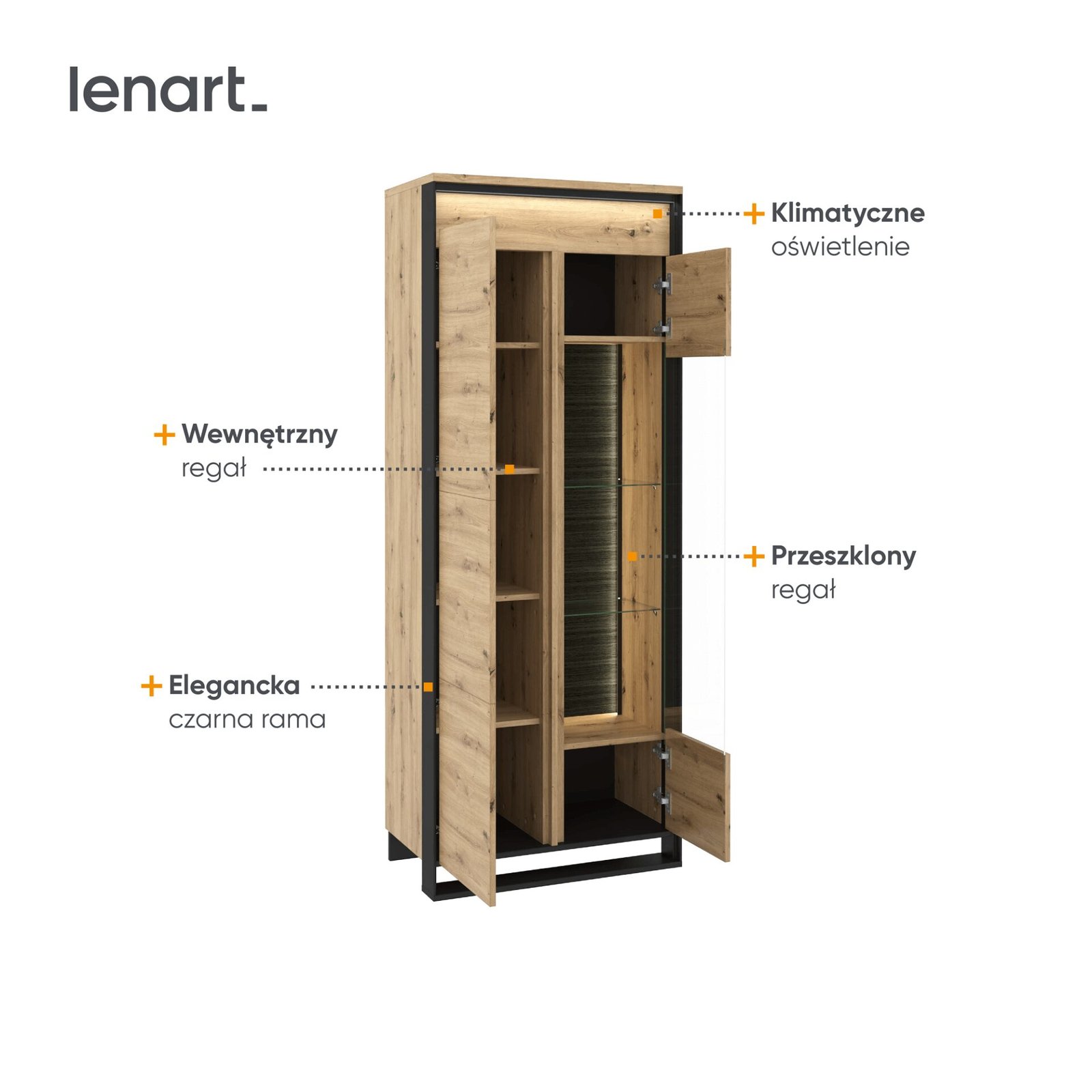 QUANT QA-03 display case, oak imitation / black - Image 5