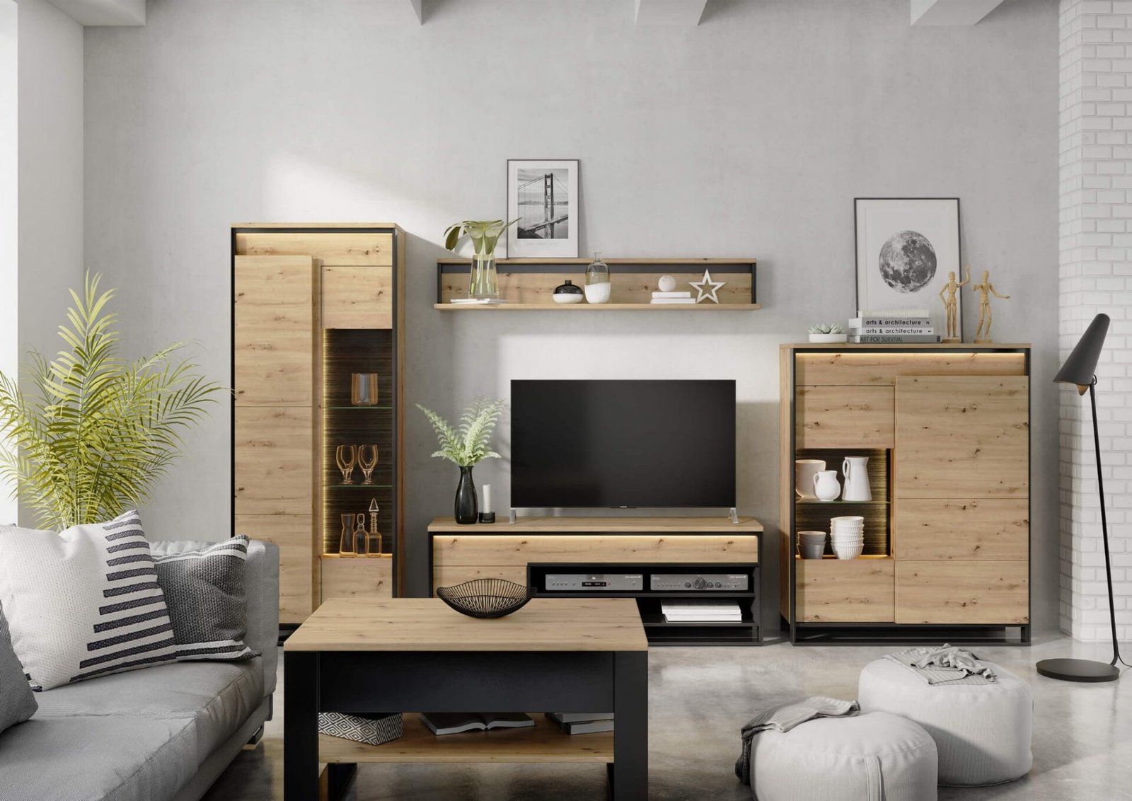QUANT QA-02 wardrobe, oak/black - Image 7