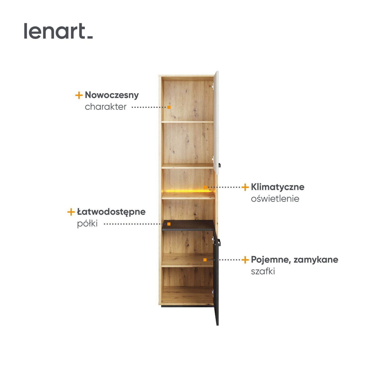 QUBIC QB-04 cabinet, faux oak/silk wood/raw steel - Image 5