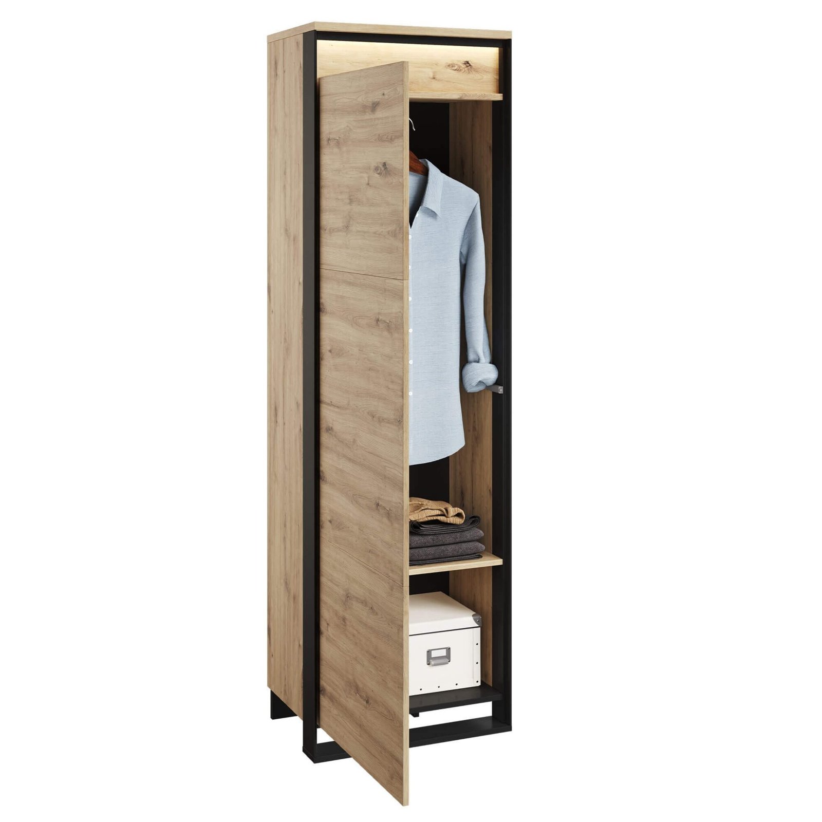 QUANT QG-01 1D hallway cabinet | LED lighting | Artisan oak, black - Image 4