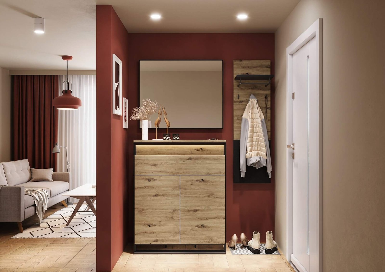 QUANT QG-02 2D1S Loft Chest of Drawers | LED Lighting | Artisan Oak, Black - Image 7