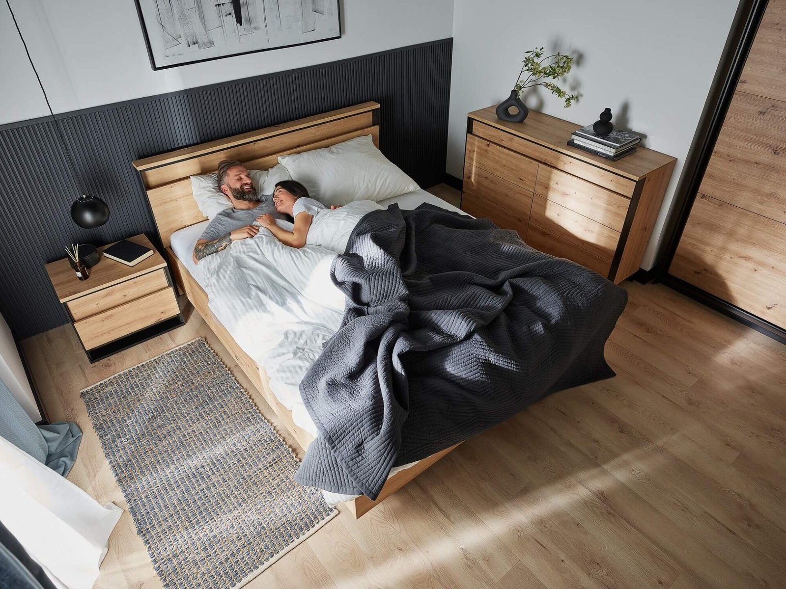 QUANT QS-02 Bed | 180x200 | Artisan oak, black - Image 2