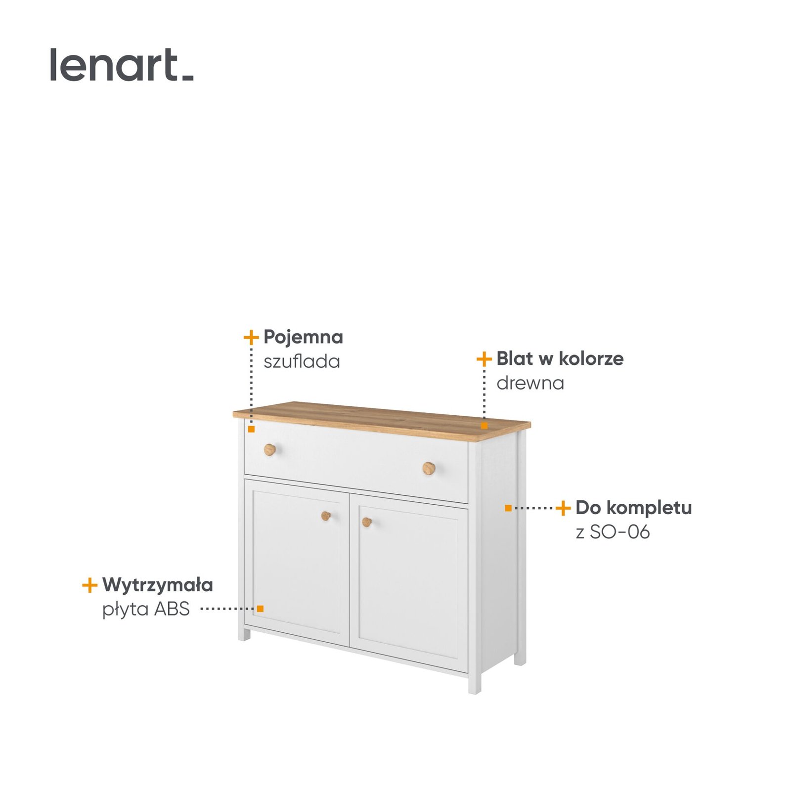 STORY SO-05 chest of drawers white / oak "Nash" - Image 3