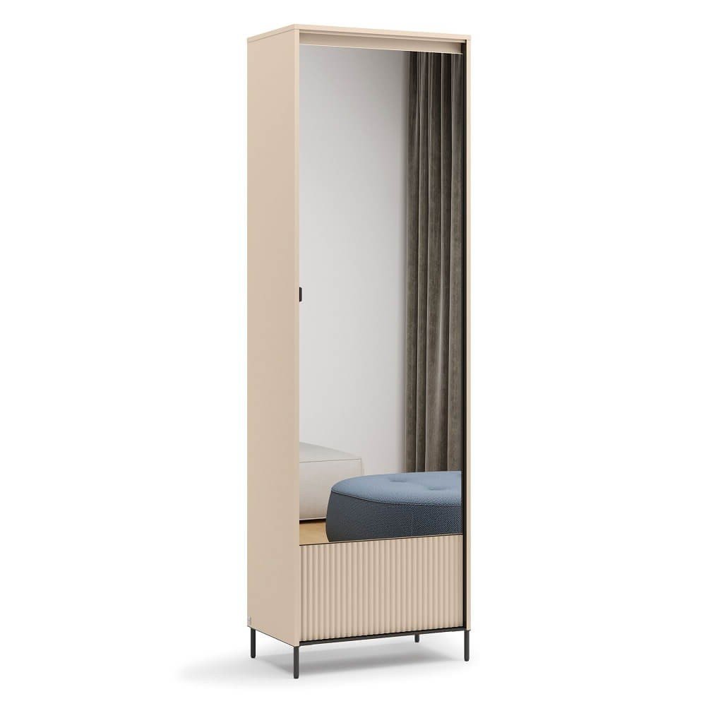 TREND TG-01 1D1K Hallway cabinet | LED lighting | Beige, black