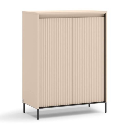 TREND TG-03 2D two-door chest of drawers | LED lighting | Beige, black