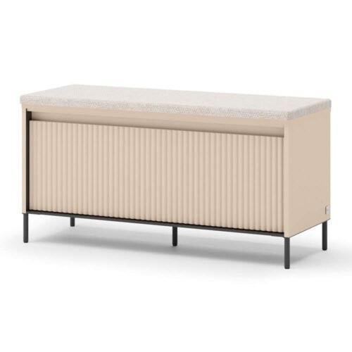 TREND TG-05 1K shoe cabinet with seat | LED lighting | beige, black