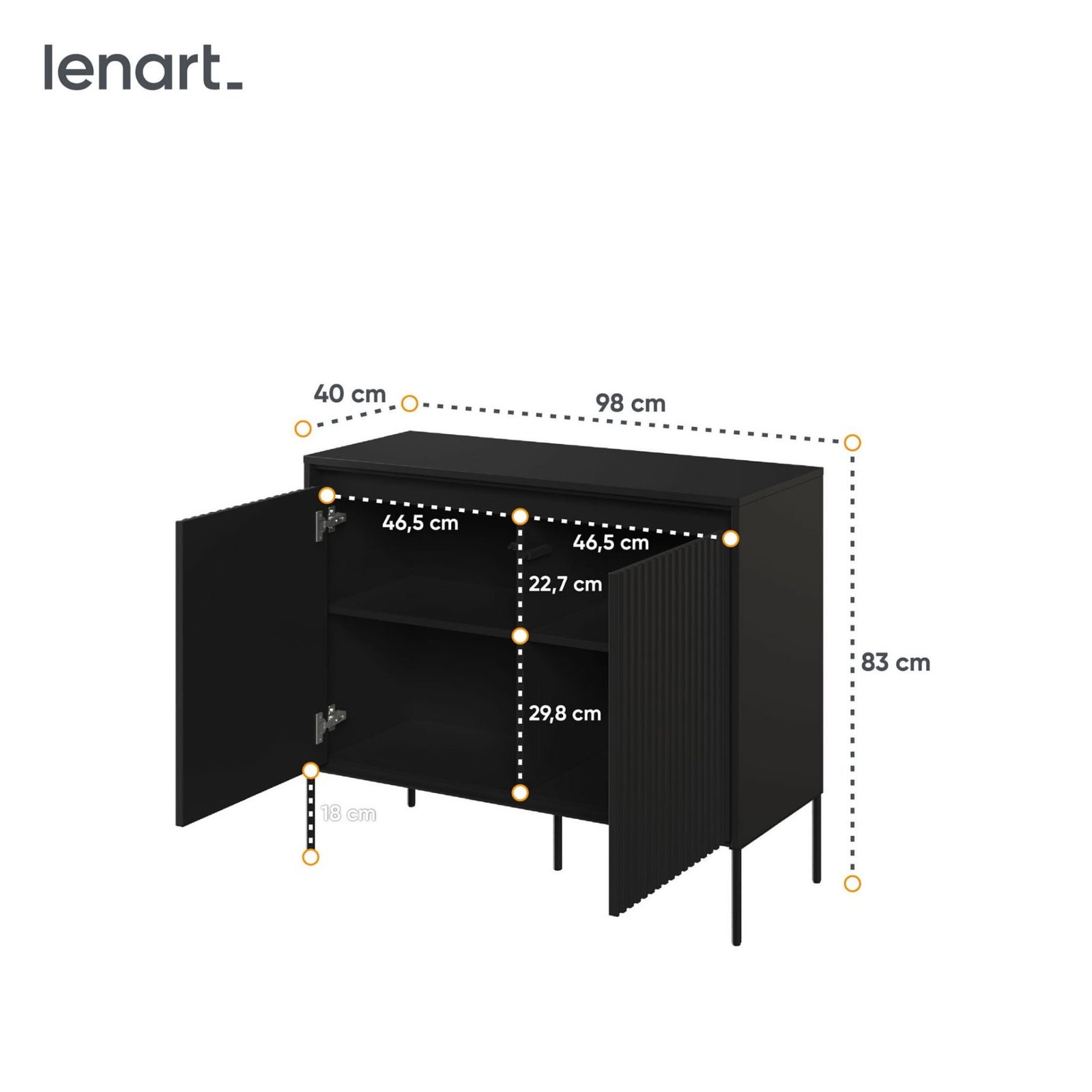 TREND 02 milled chest of drawers, black/black legs - Image 5