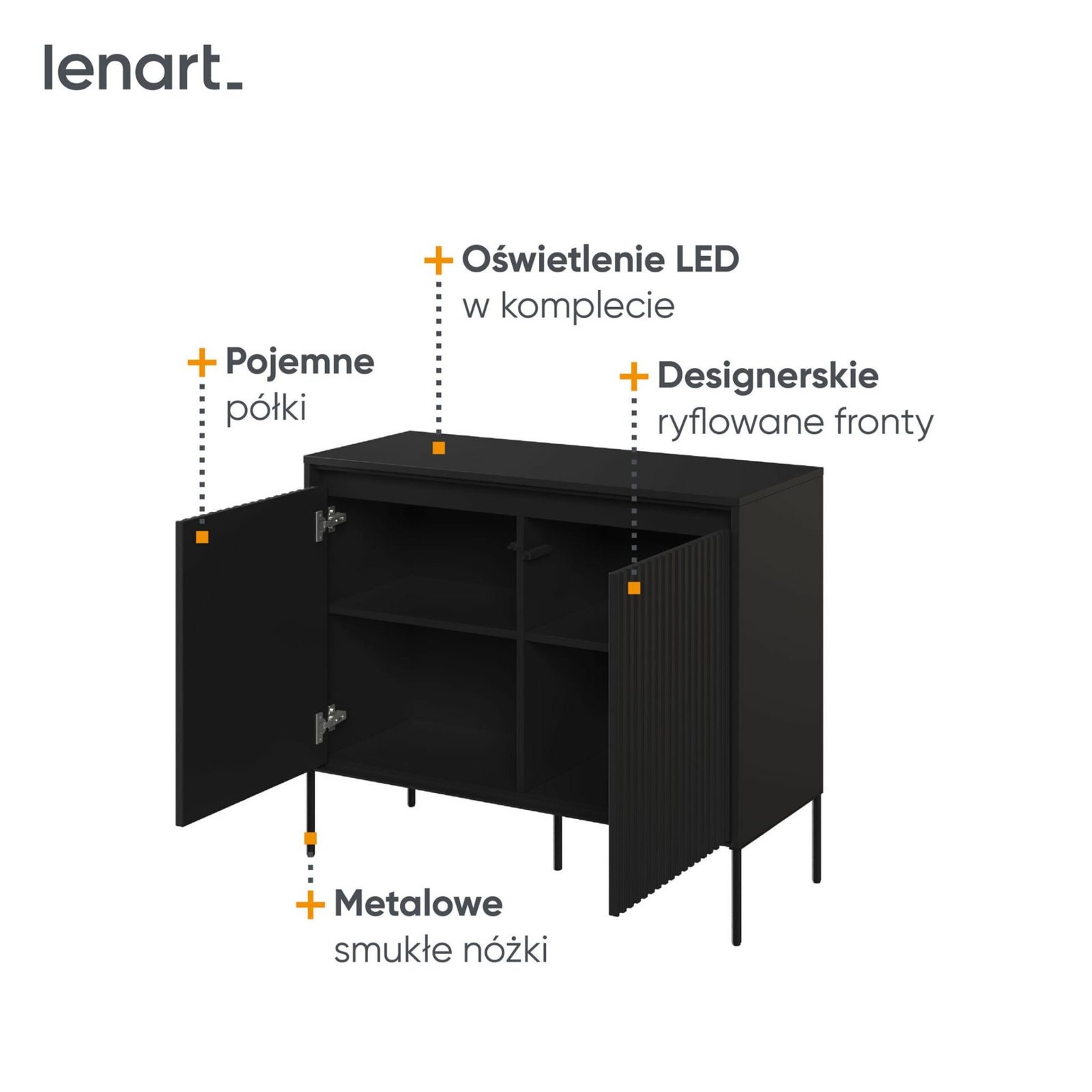 TREND 02 milled chest of drawers, black/black legs - Image 4