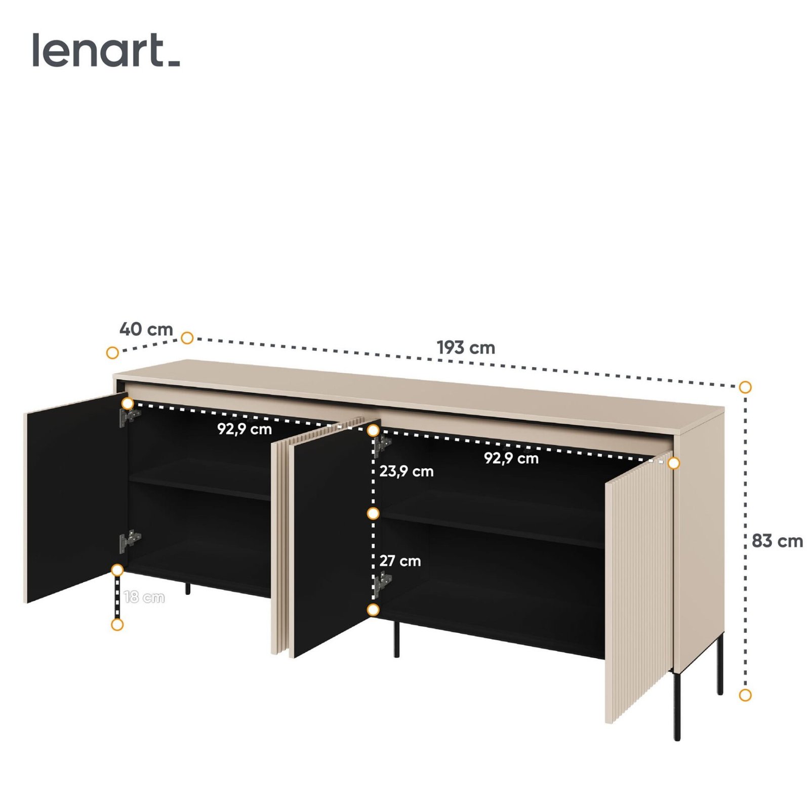 TREND 04 ribbed chest of drawers, beige / black legs - Image 7
