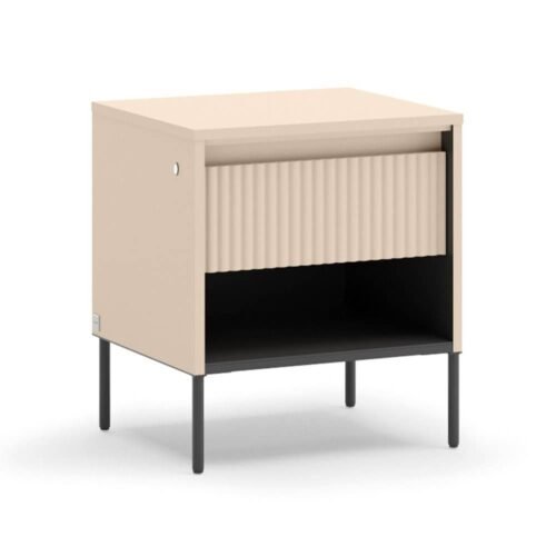 TREND TS-10 1S bedside table | LED lighting | beige, black