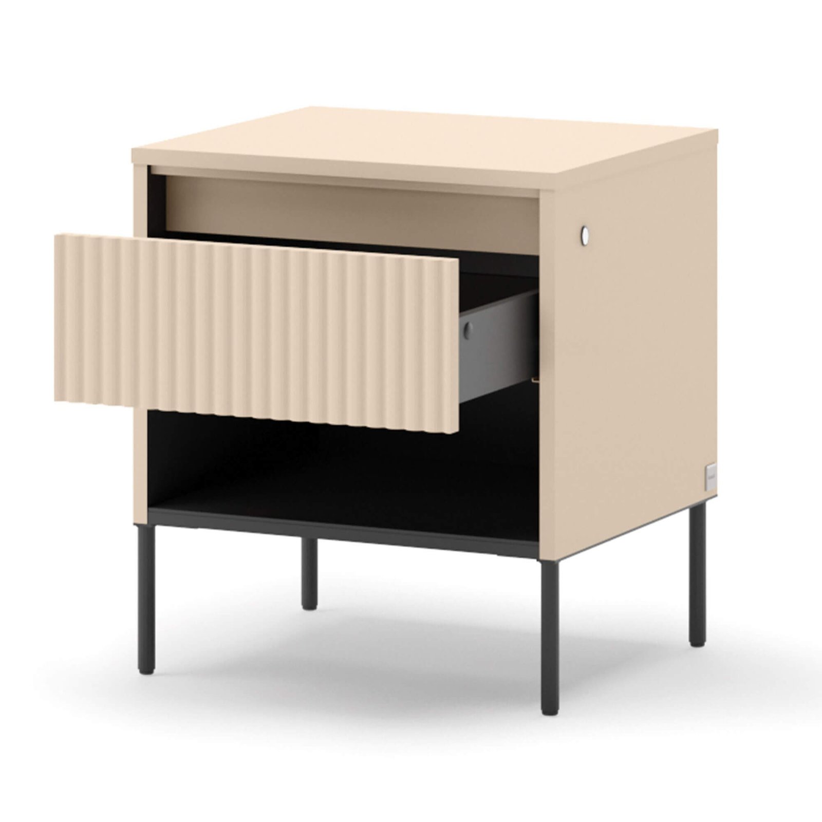 TREND TS-10 1S bedside table | LED lighting | beige, black - Image 4