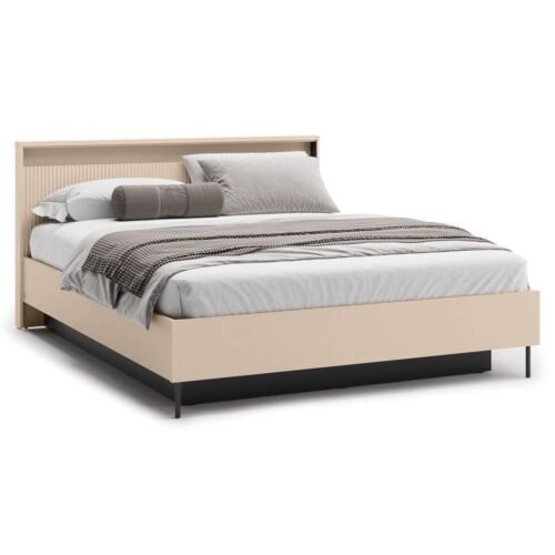 TREND TS-03 bed with storage box | 160×200 | LED lighting | Beige, black