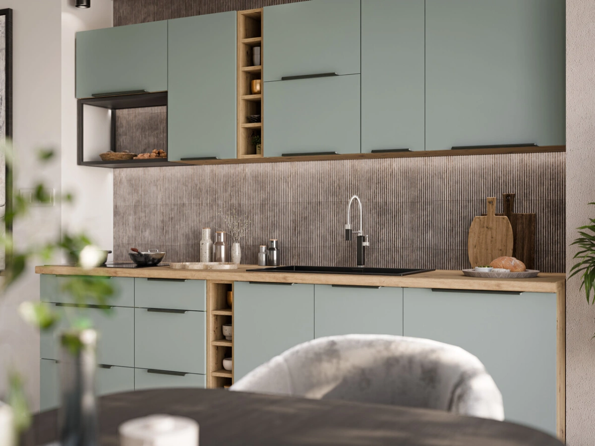 Kitchen set "Aria" with loft cabinets, 255 cm - Image 6