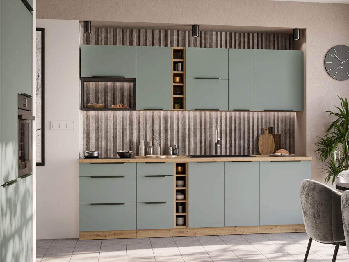 Kitchen set "Aria" with loft cabinets, 255 cm - Image 5