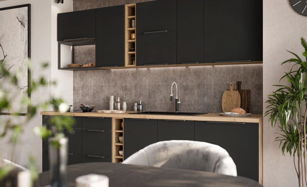 Kitchen set "Aria" with loft cabinets, 255 cm - Image 2