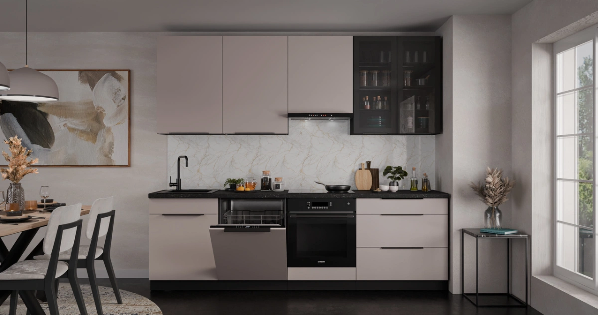 Arona kitchen set with display cabinet, kitchen 260 cm - Image 5
