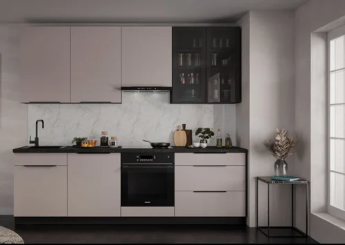 Arona kitchen set with display cabinet, kitchen 260 cm
