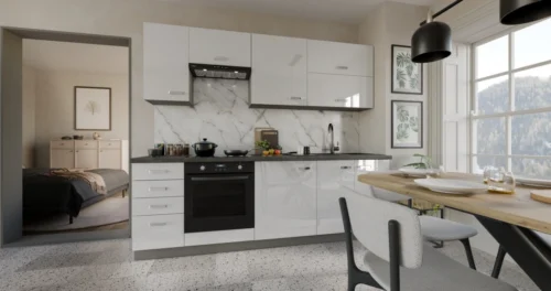 Bianka kitchen 240 cm white gloss
