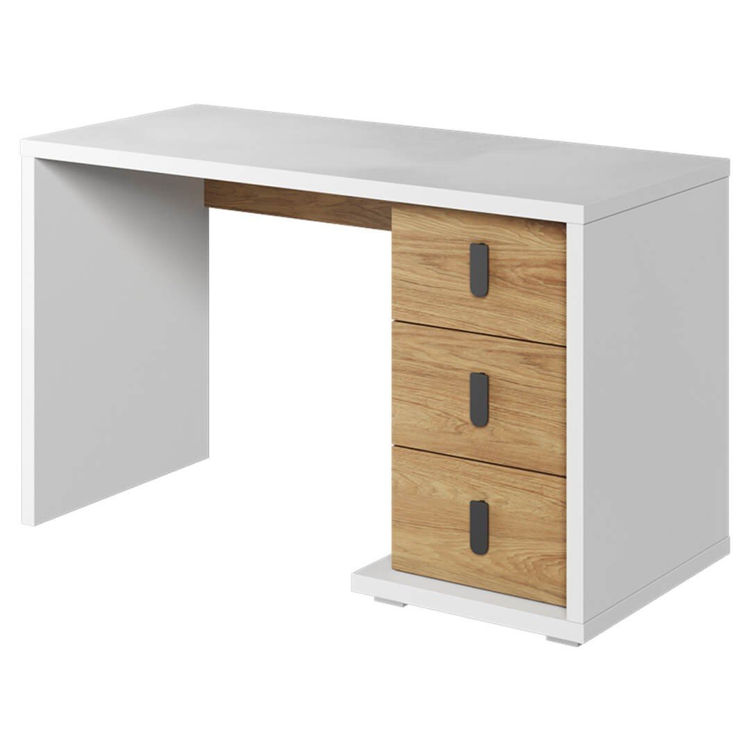 Scandinavian desk SIMI MS-06 white / natural hickory