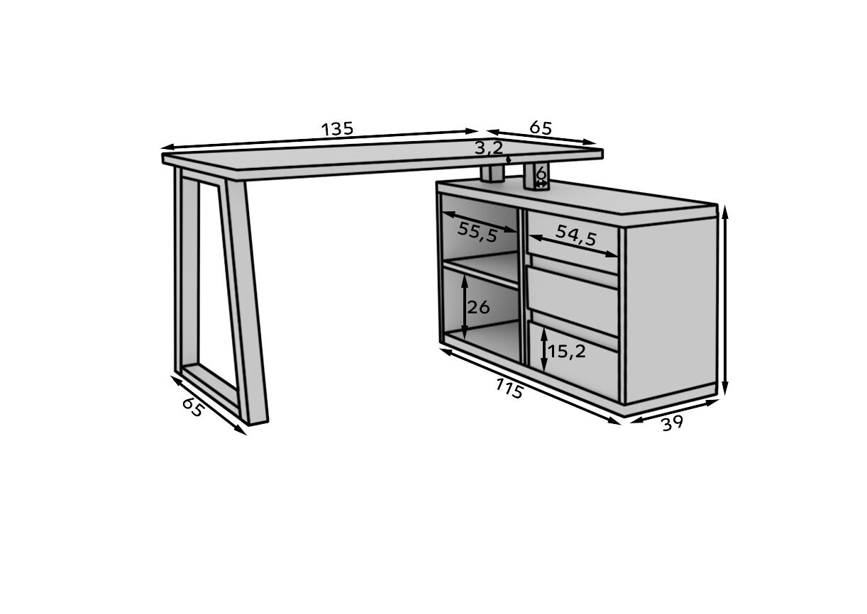 Iwo II Artisan Corner Desk / Black ADRK - Image 4