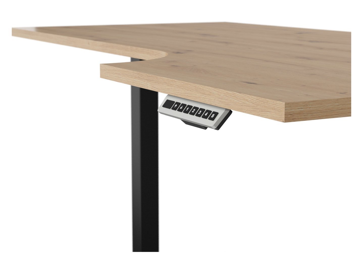 Right corner desk with electric adjustment 140/90 SPACE OFFICE, artisan oak