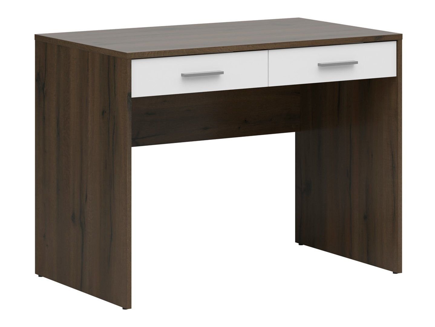 NEPO PLUS desk with two drawers, 100 cm, noble oak/white