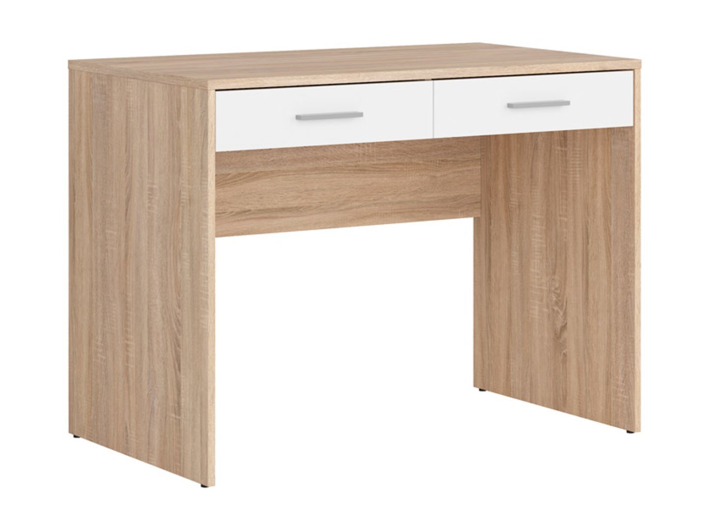 NEPO PLUS desk with two drawers, 59 cm, sonoma oak/white