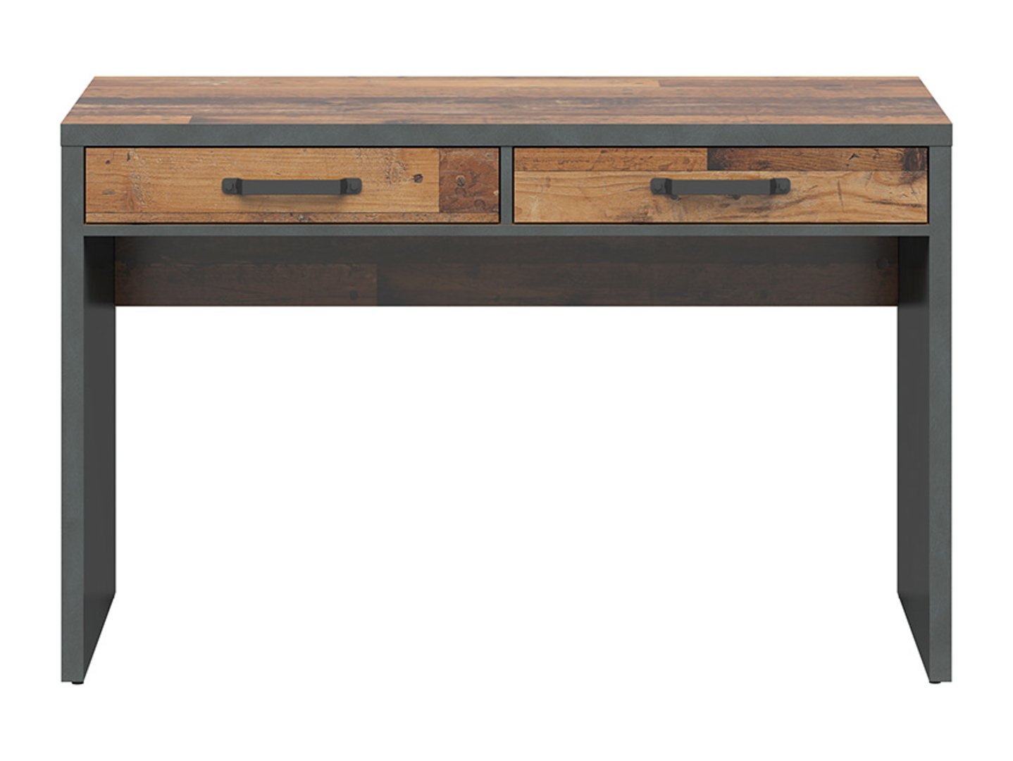 WESTON desk with two drawers, 120 cm, antique style, dark pine/mattress - Image 3