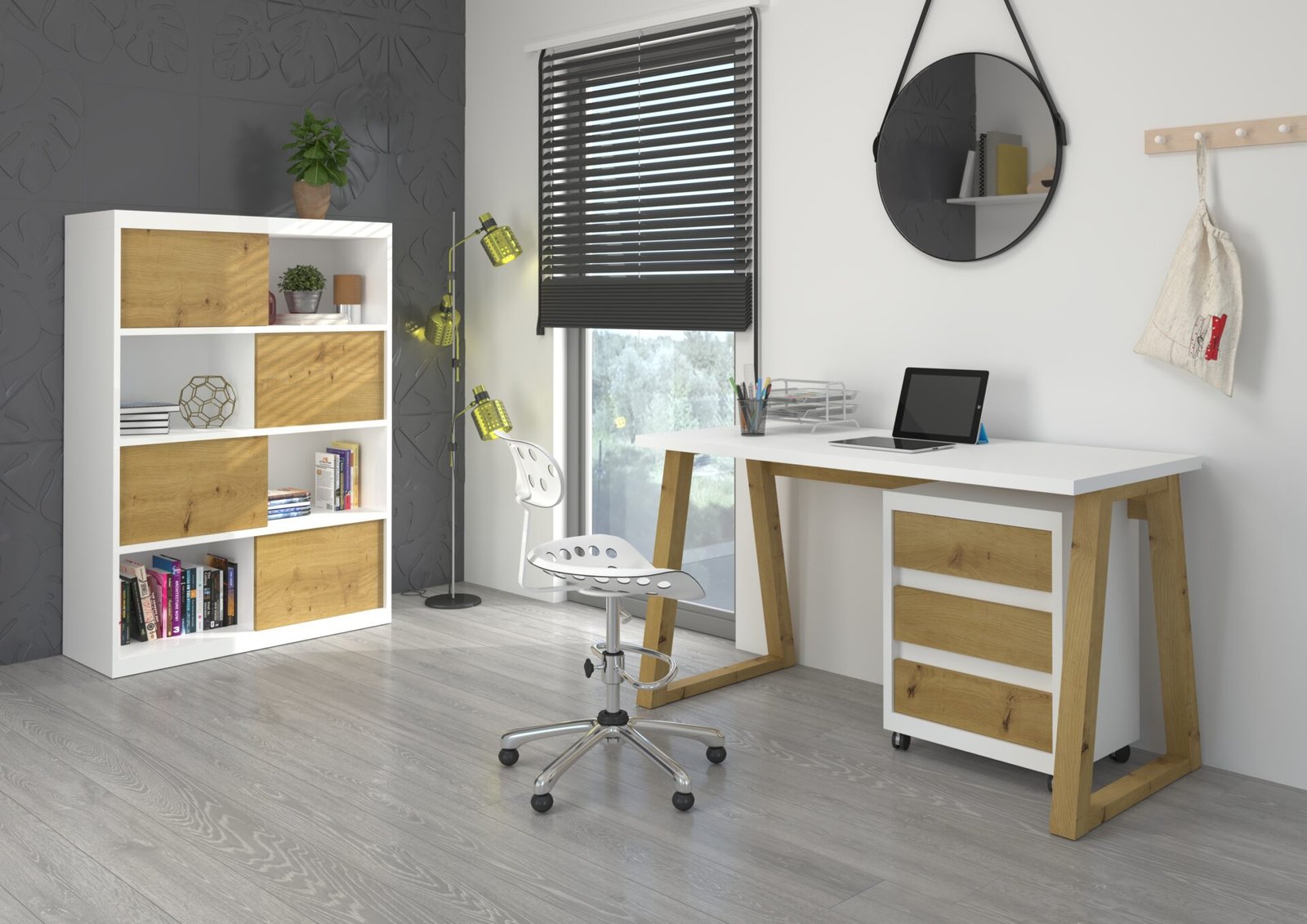 IWO I Artisan desk with drawer / white ADRK - Image 2