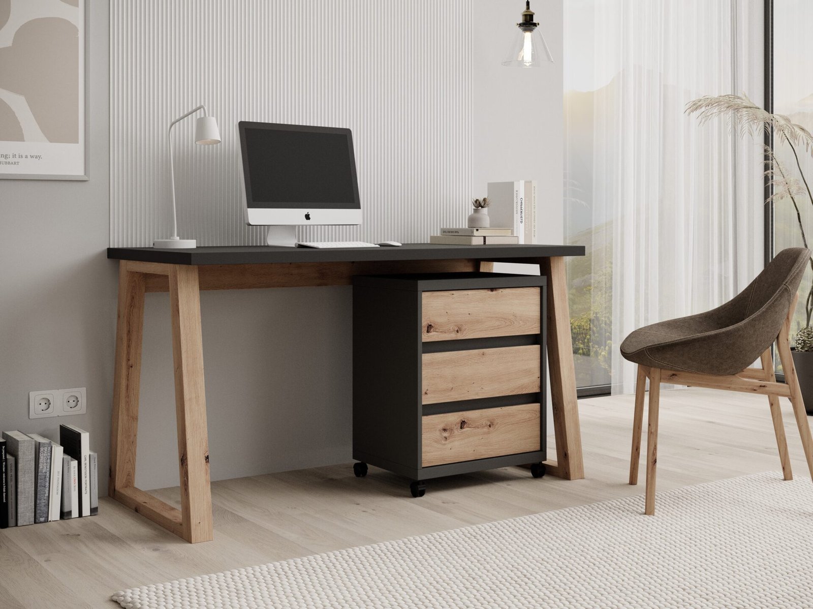 Iwo I desk with box, graphite/artisanal, ADRK - Image 2
