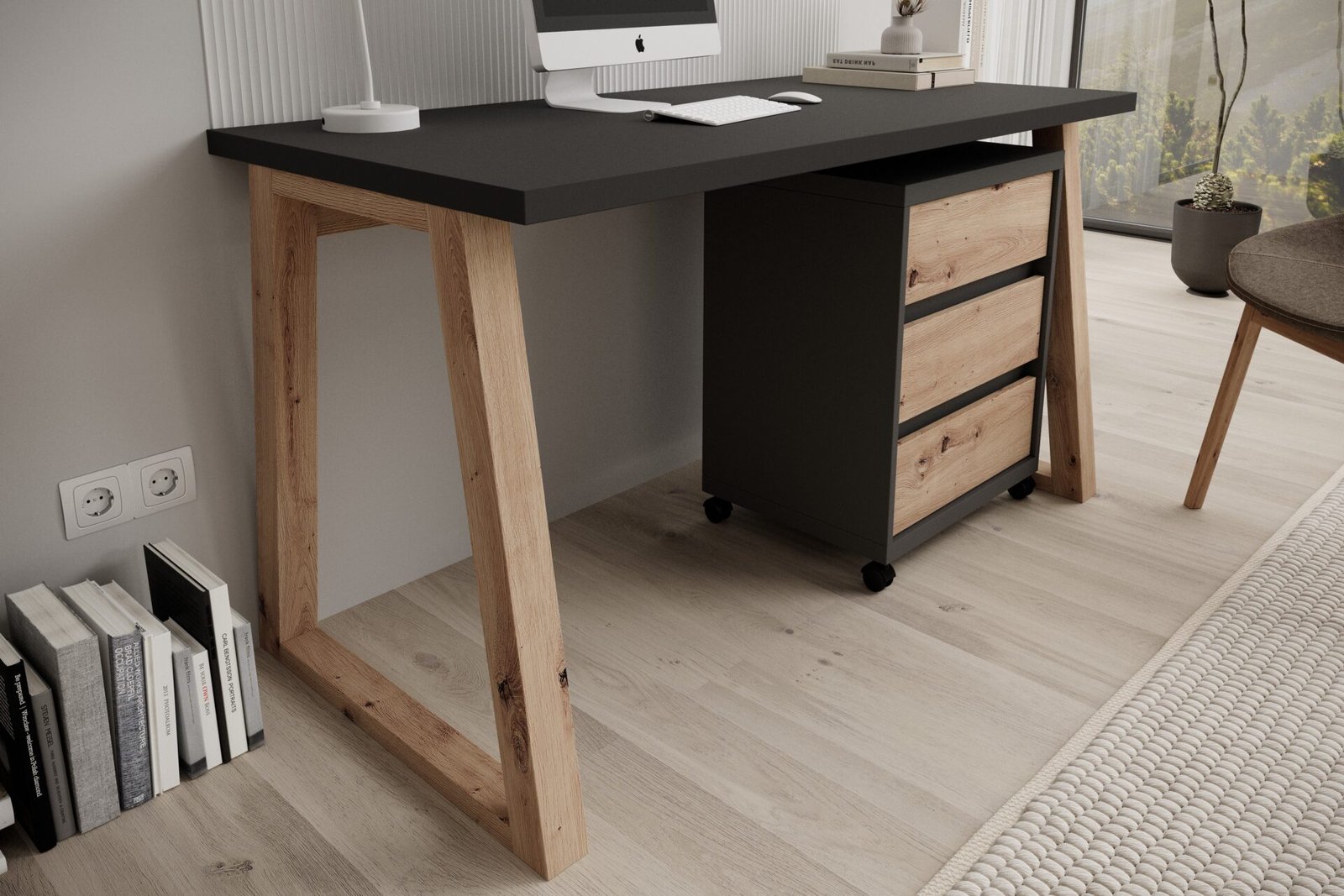 Iwo I desk with box, graphite/artisanal, ADRK - Image 3