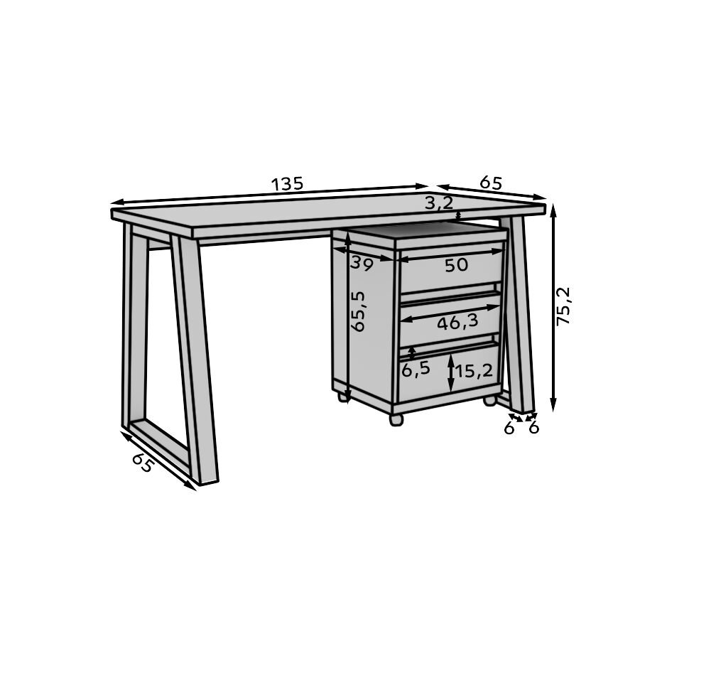 Iwo I desk with box, graphite/artisanal, ADRK - Image 4