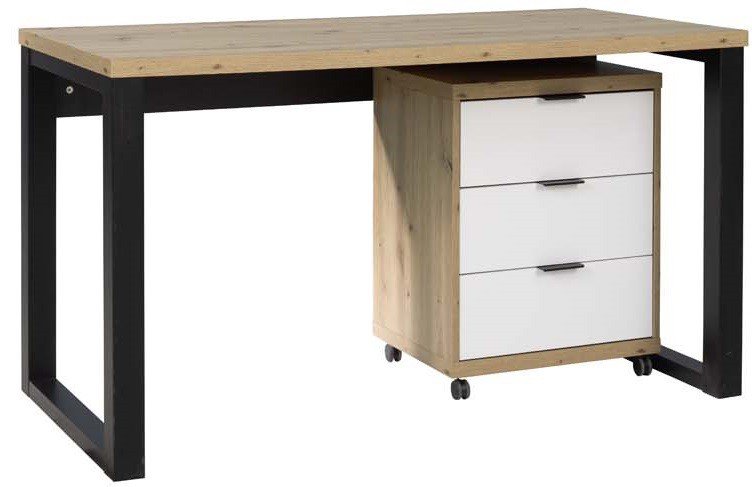 MARO I Artisan desk with box / white + black ADRK