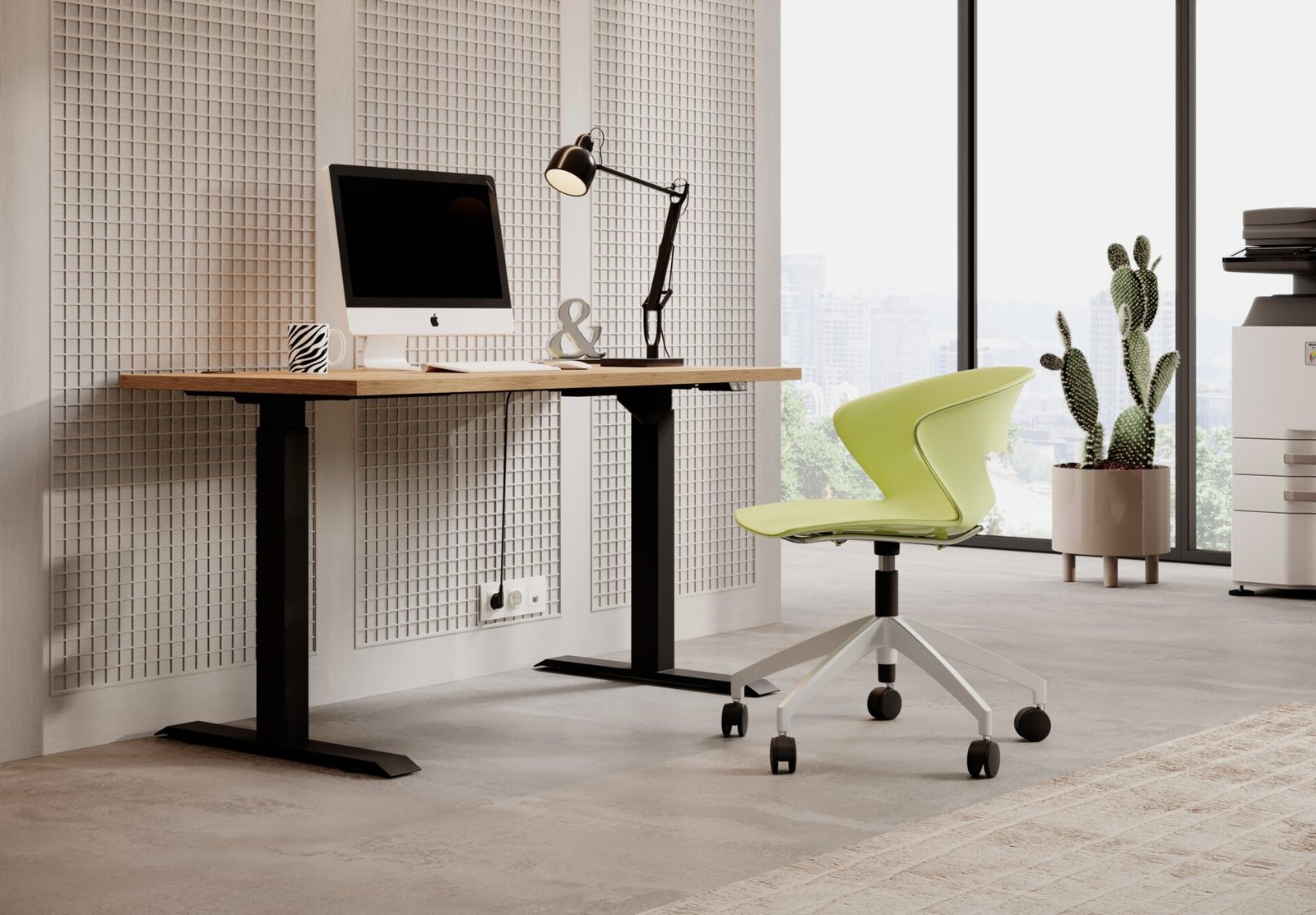MALLO height-adjustable desk, black/grey, ADRK - Image 3