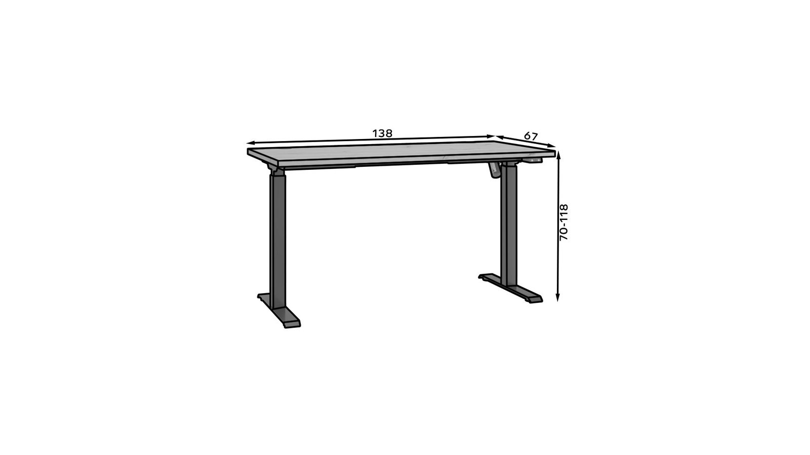 MALLO height-adjustable desk, black/artisanal, ADRK - Image 4