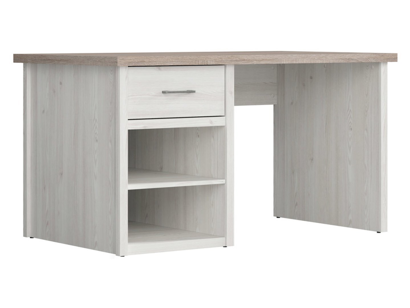 LUCA JUZI desk with drawer 141 cm light Sibiu larch/dark sonoma oak