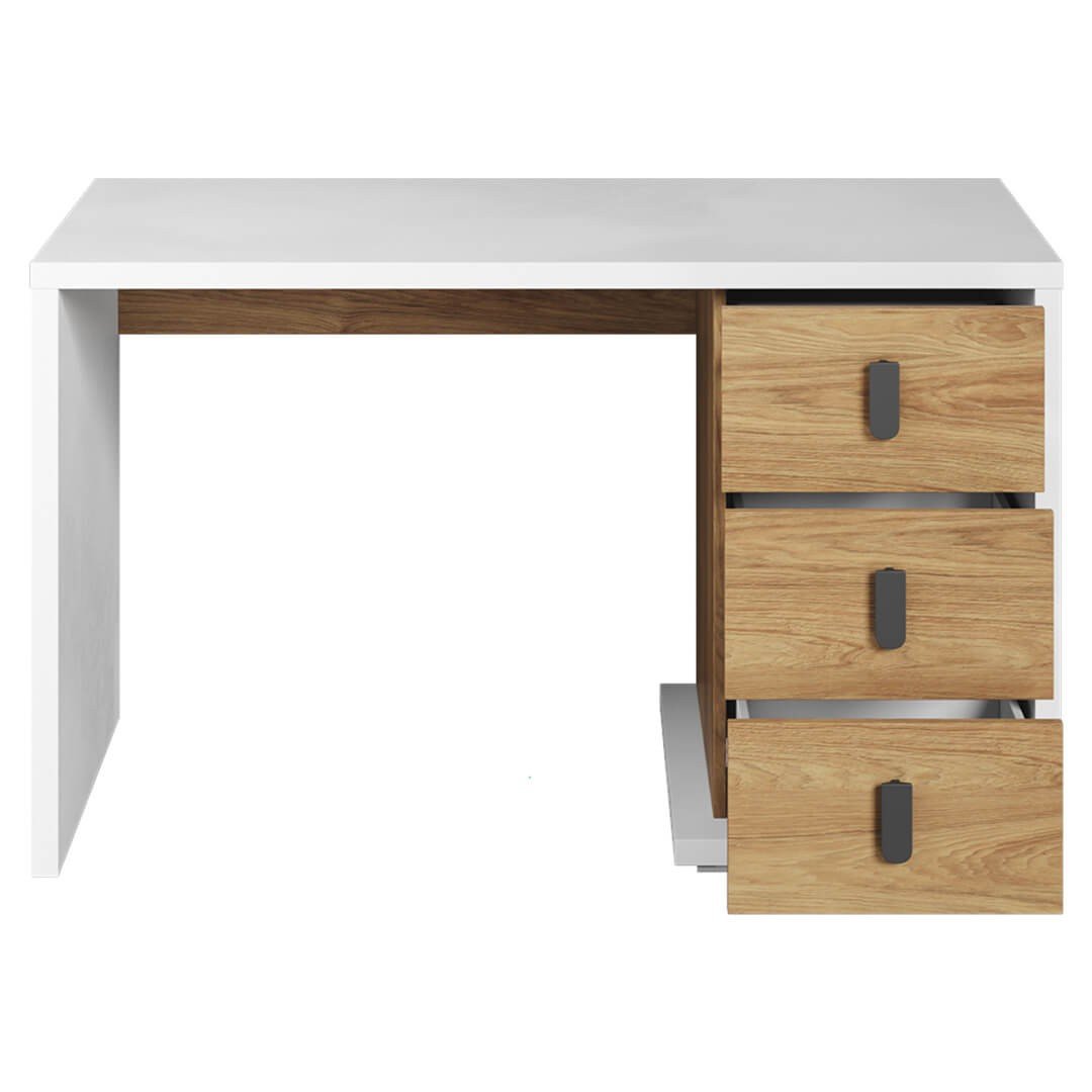Scandinavian desk SIMI MS-06 white / natural hickory - Image 2