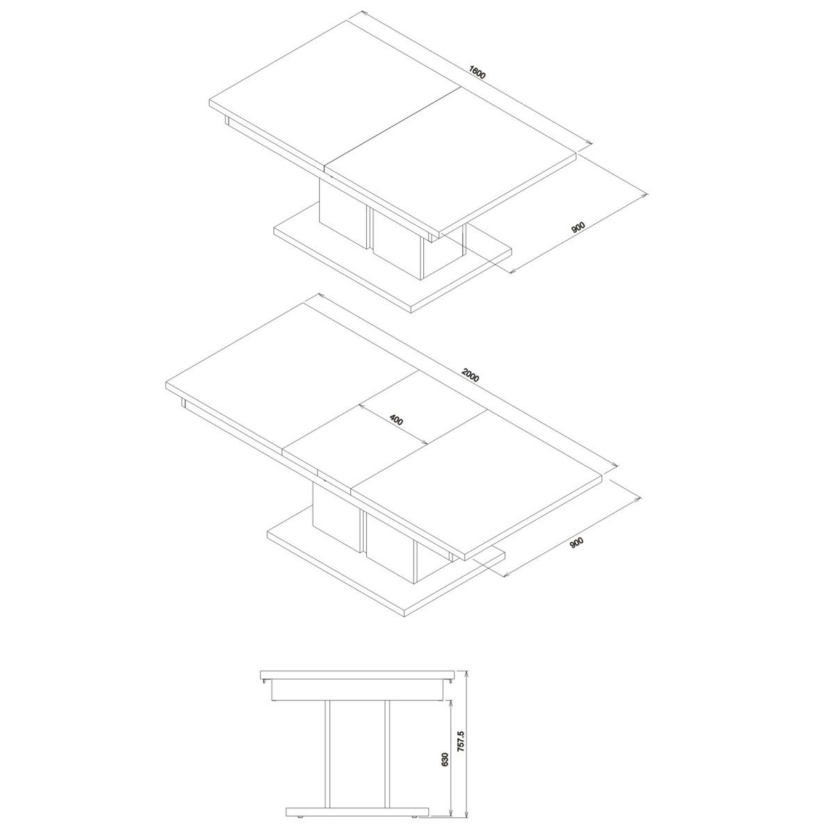 DORIAN DN12 EXTENDABLE TABLE - Image 7