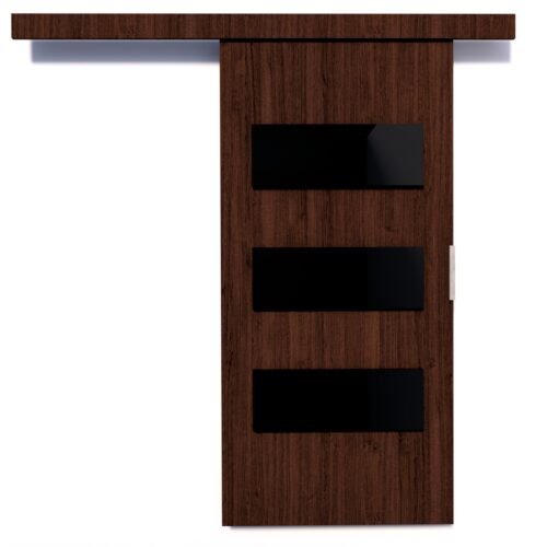 ARES 86 Wenge/Black Lacobel ADRK wall-mounted sliding door