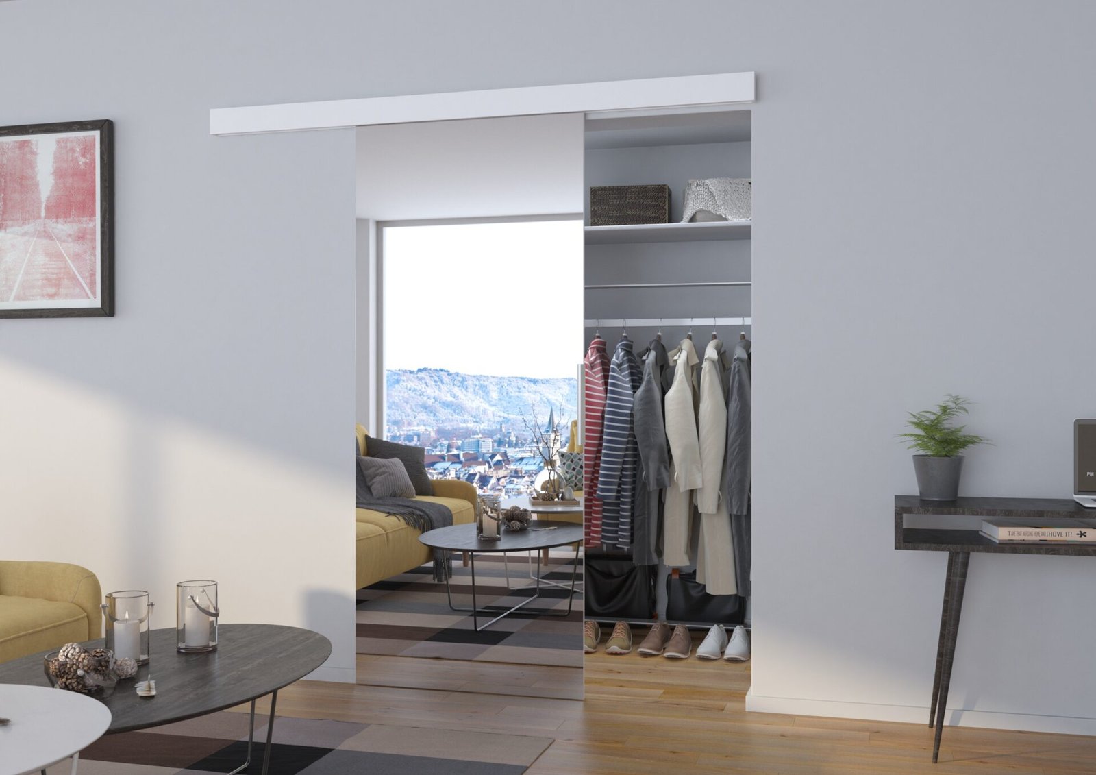 BARON 86 white ADRK wall-mounted sliding door - Image 2