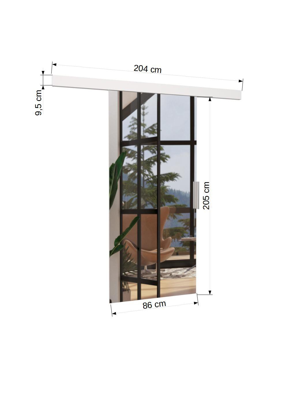 BARON 86 white ADRK wall-mounted sliding door - Image 3